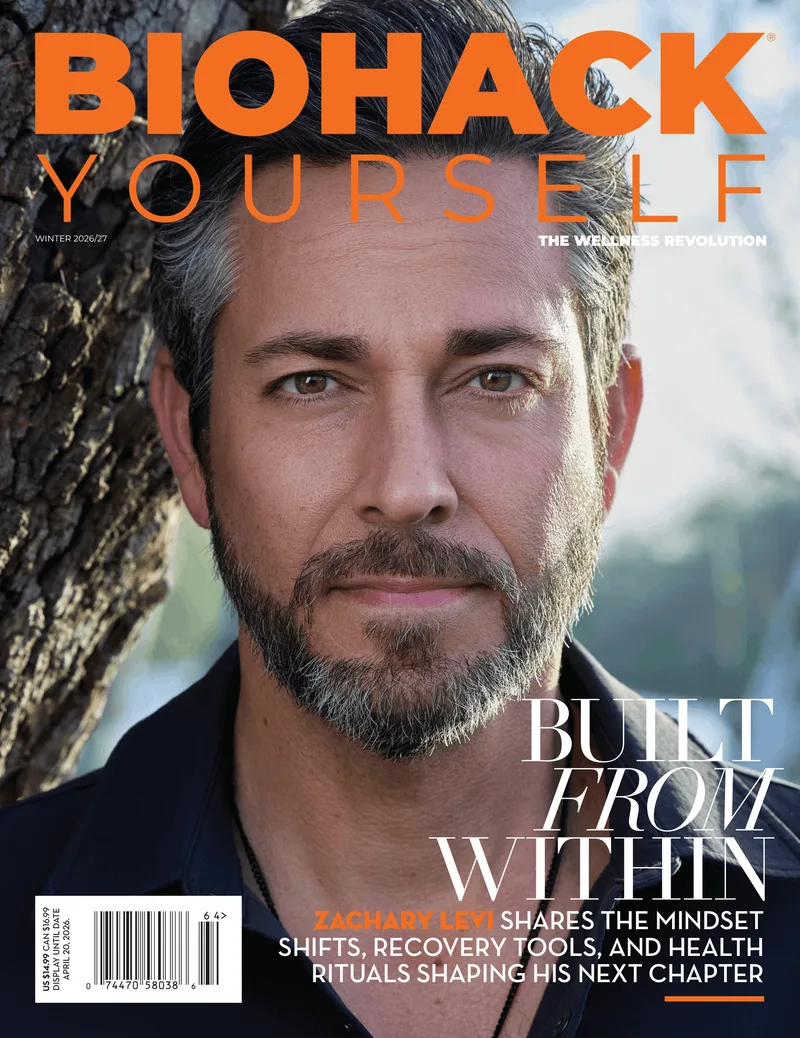 The Zachary Levi cover of Biohack Yourself Magazine