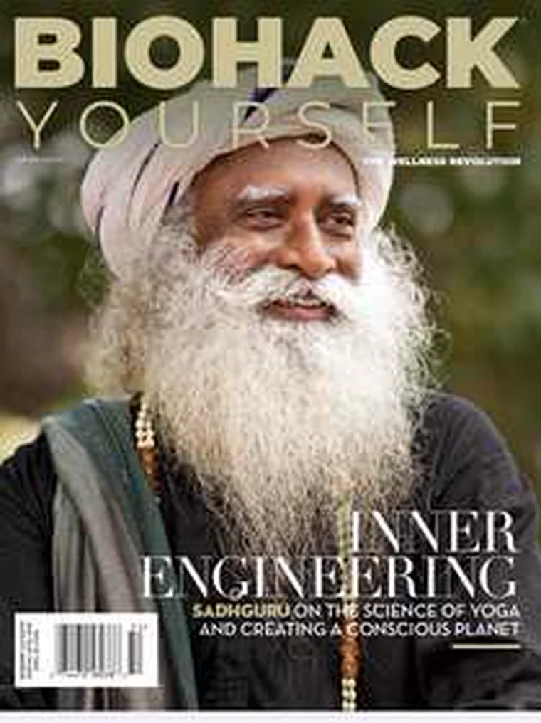 The Sadhguru cover of Biohack Yourself Magazine
