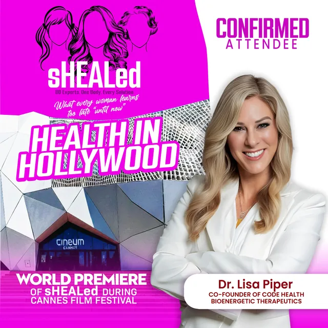 Confirmed attendee poster for Dr. Lisa Piper, sHEALed world premiere during the Cannes Film Festival